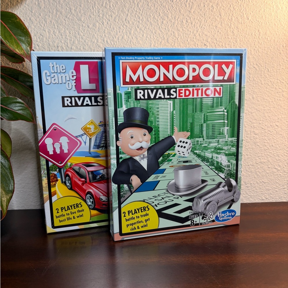 MONOPOLY/ Life RIVALS Edition 2 Player Board Game SEALED bundle